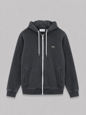 klassischer lacoste zip hoodie – vintage wash essential
