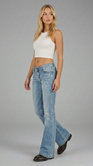 y2k low waist schlaghose
